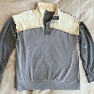 Hem & Thread Gray and Cream Pullover Sweatshirt